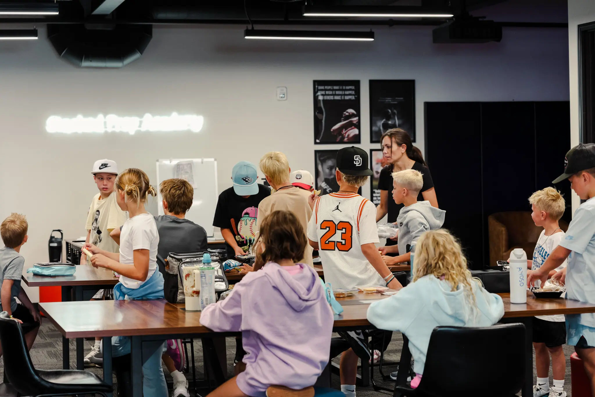 A group of young athletes in a developing athletes program.